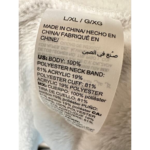 SOMA Robe Sz L/XL Long Plush Cozy pockets Faux Fur On Cuffs & Neck Large or XL - Picture 7 of 10